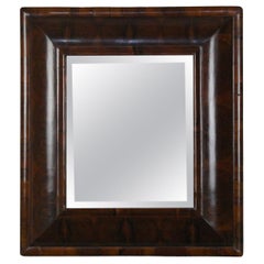 William and Mary Walnut Oyster Veneer Cushion Framed Mirror c. 1690