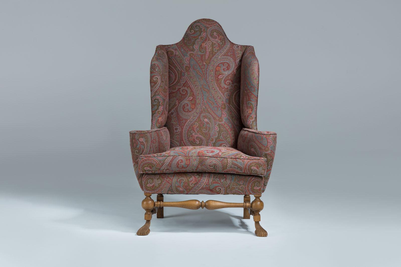 paisley wingback chair