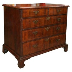 Antique William and Mary Yew Wood Veneered Chest of Drawers