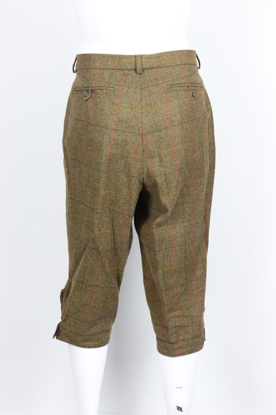 Brown William And Son Men's Checked Wool Blend Tweed Pants Xxlarge