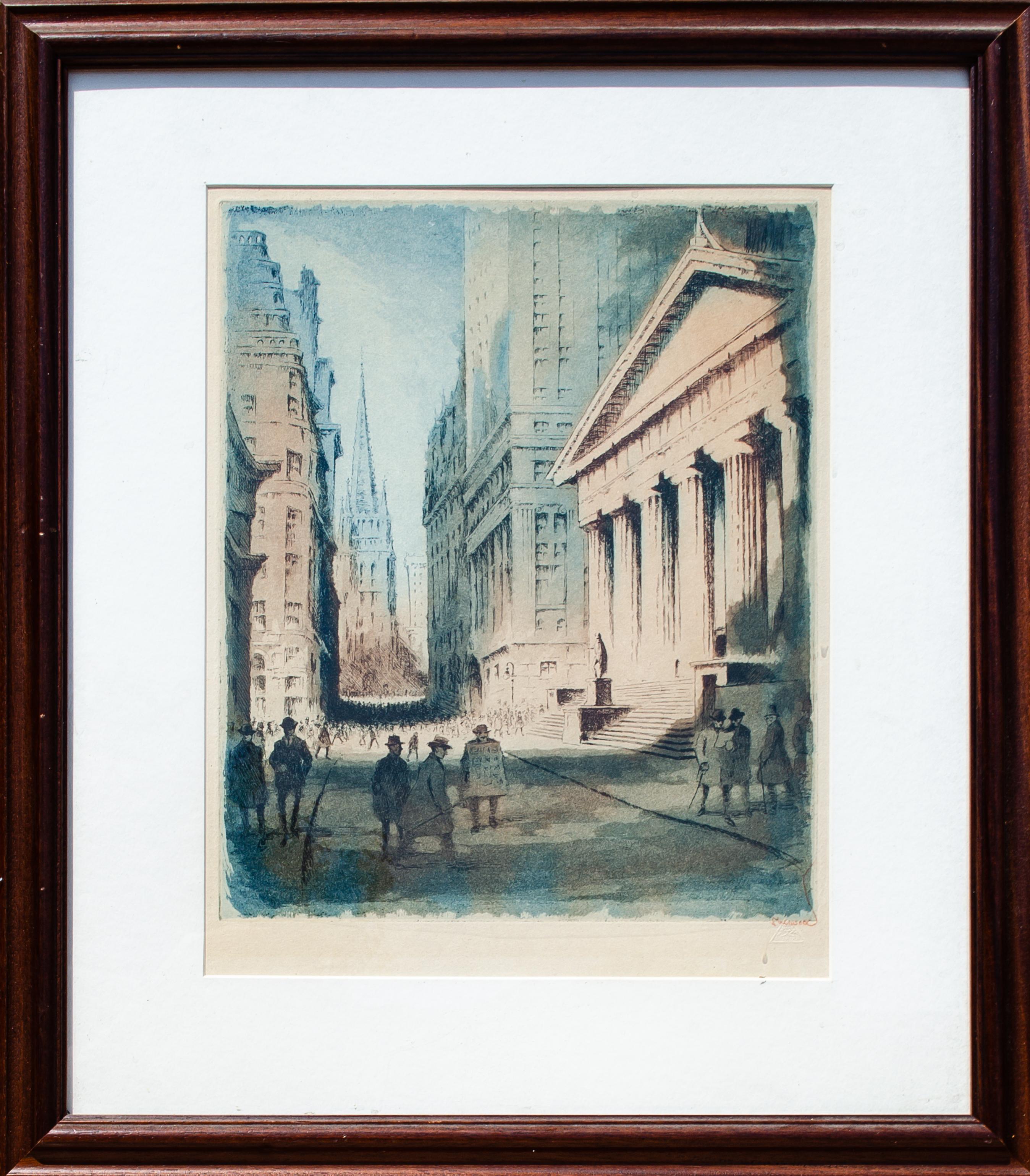 Vintage New York Stock Exchange Print by William Anderson Sherwood For Sale 1