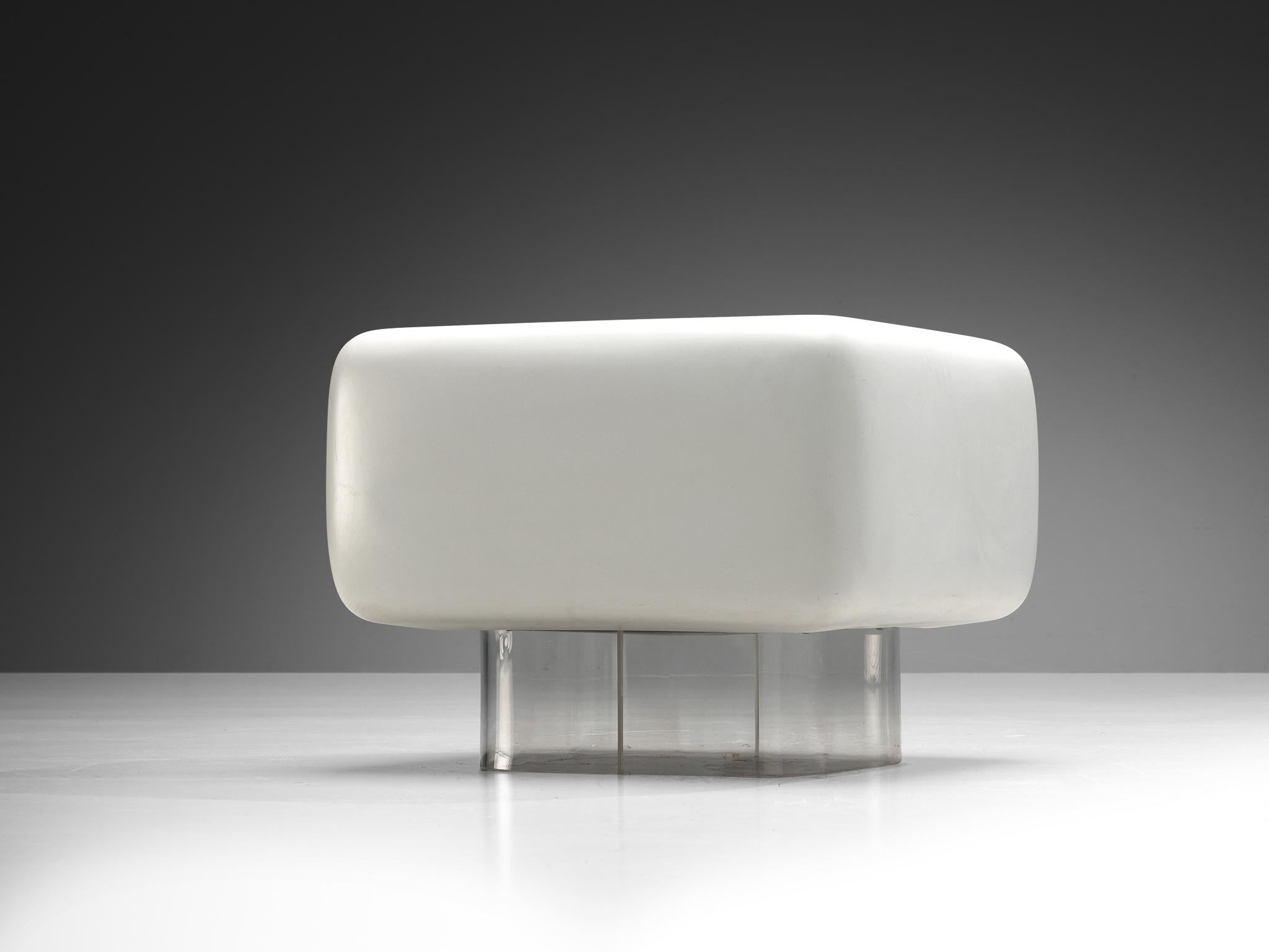 William Andrus für Steelcase, Couchtisch aus Glasfaser und Plexiglasspiegel im Zustand „Gut“ im Angebot in Waalwijk, NL