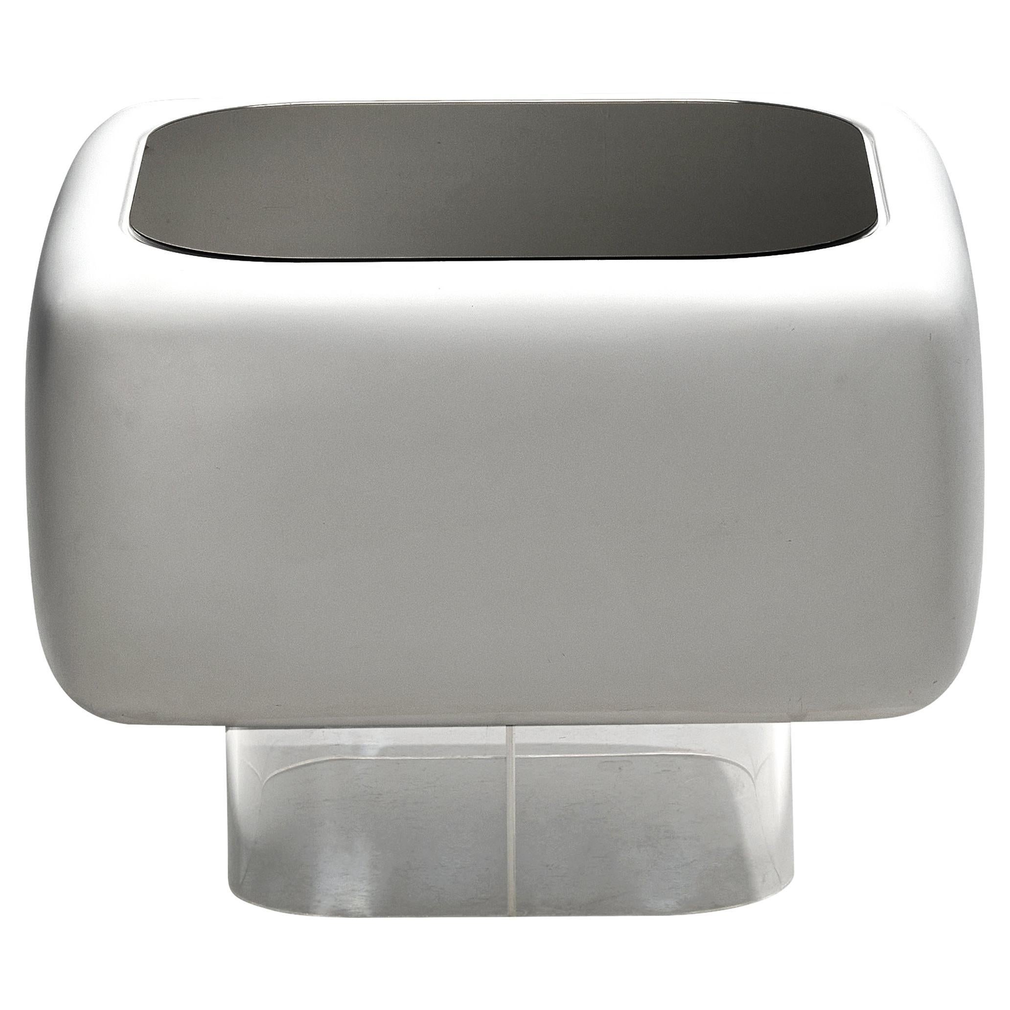 William Andrus für Steelcase, Couchtisch aus Glasfaser und Plexiglasspiegel