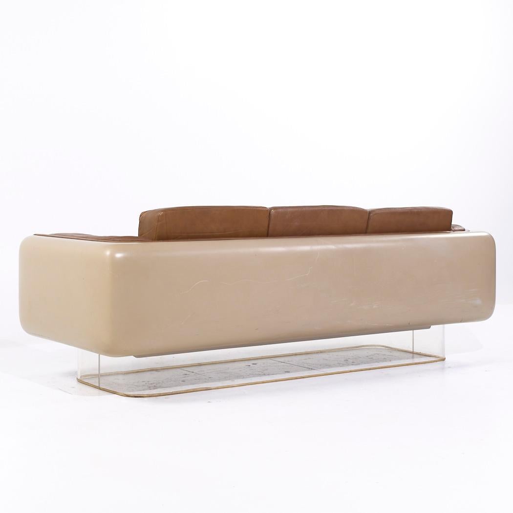 William Andrus per Steelcase Modello 465 Divano in lucite e fibra di vetro di metà secolo In condizioni buone in vendita a Countryside, IL