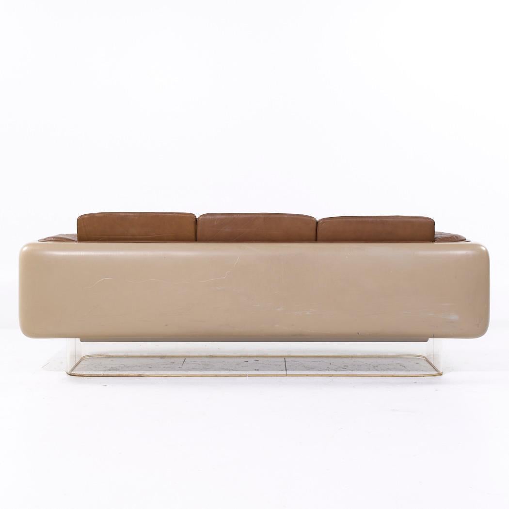 Fine XX secolo William Andrus per Steelcase Modello 465 Divano in lucite e fibra di vetro di metà secolo in vendita