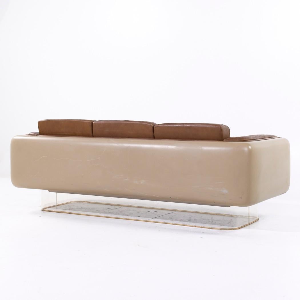 Tappezzeria William Andrus per Steelcase Modello 465 Divano in lucite e fibra di vetro di metà secolo in vendita