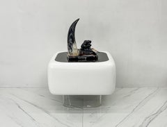 William Andrus for Steelcase Space Age Side Table, Fiberglass and Plexi, 1970s