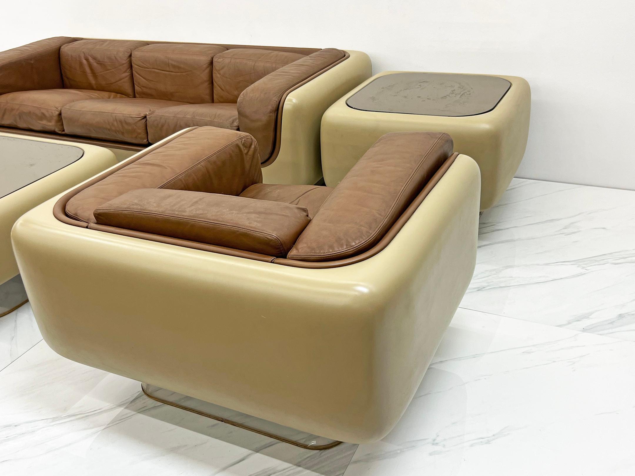 American William Andrus for Steelcase Space Age, Sofa, Chair, Living Room Suite, 1970's
