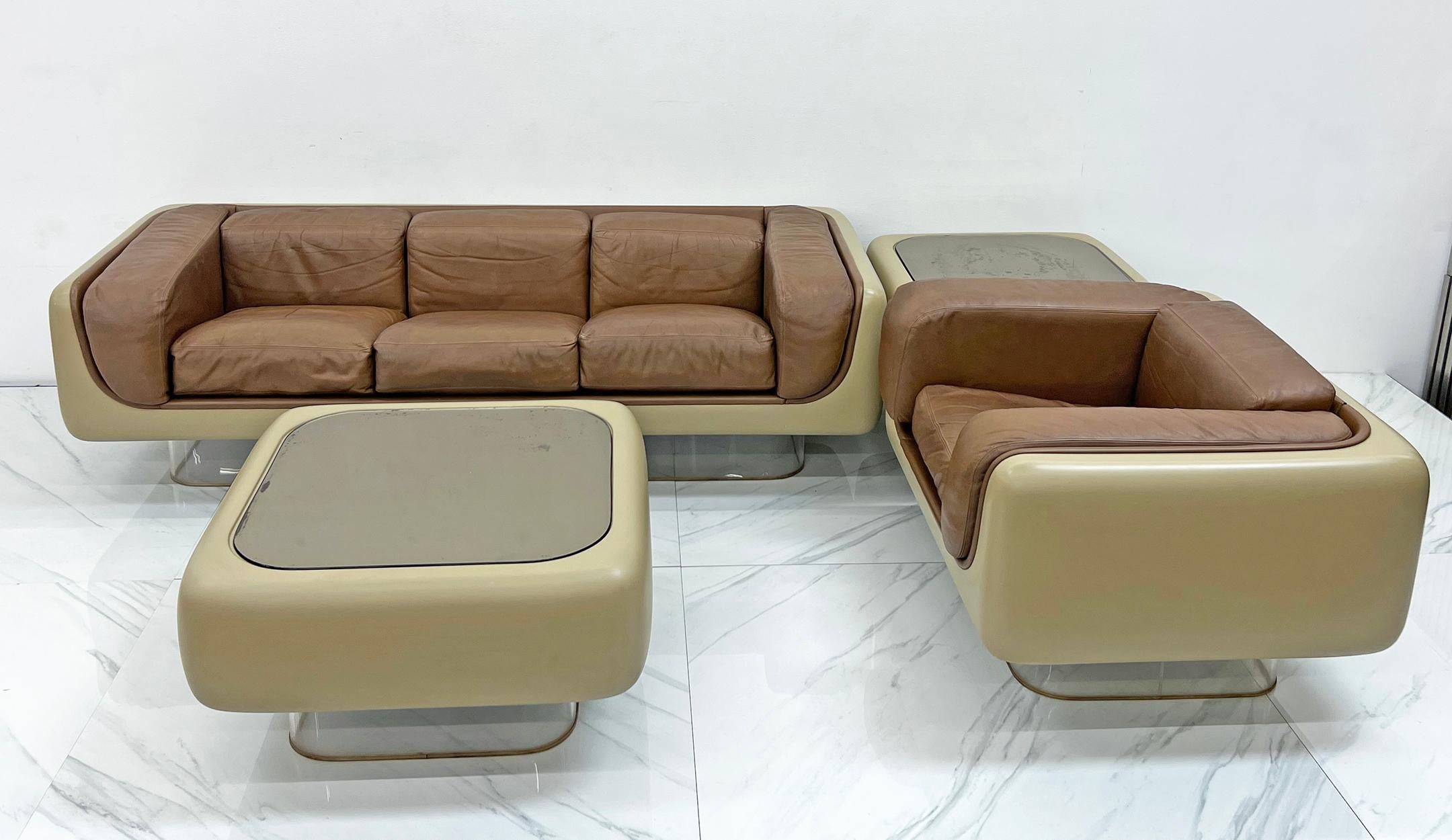William Andrus for Steelcase Space Age, Sofa, Chair, Living Room Suite, 1970's 1