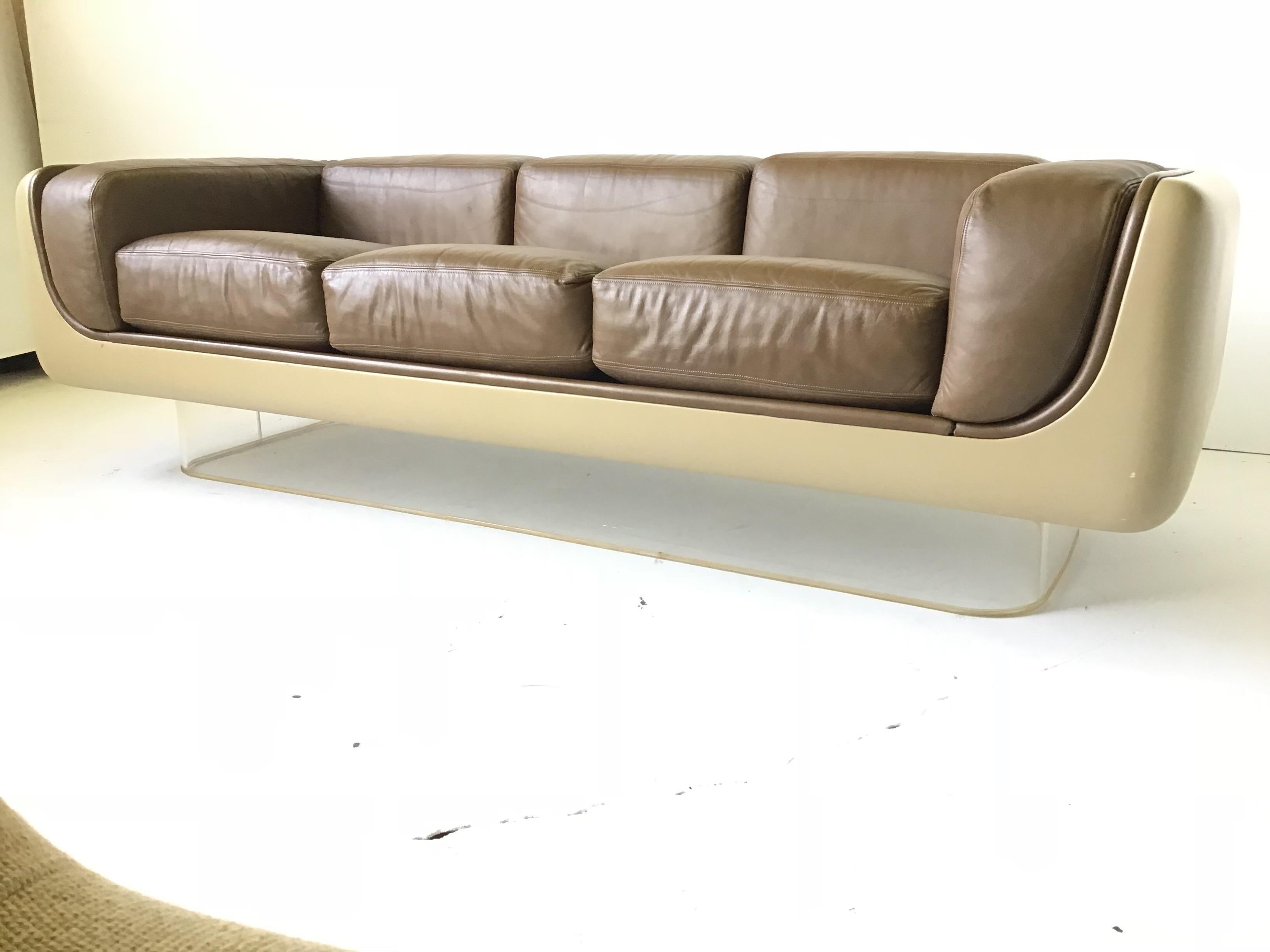 William Andrus Steelcase Leather Sofa For Sale 1