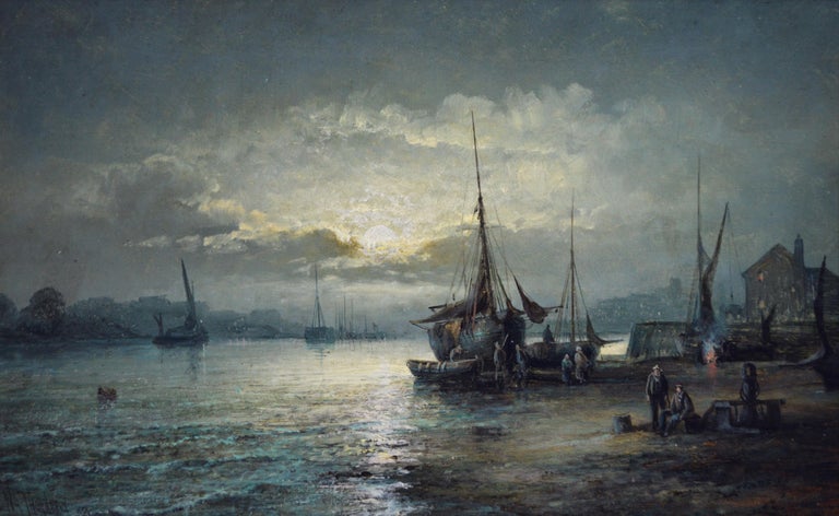William Anslow Thornberry - 19th Century pair of seascape oil paintings ...