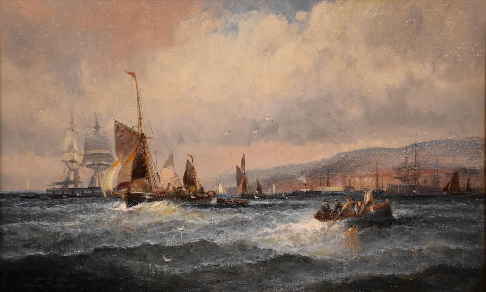 “Scarborough Yorkshire” by William Anslow Thornley. William Anslow Thornley who flourished 1858-1904 was a popular painter of coastal marines in many collections. Oil on canvas. Signed 

Dimensions unframed
height 10