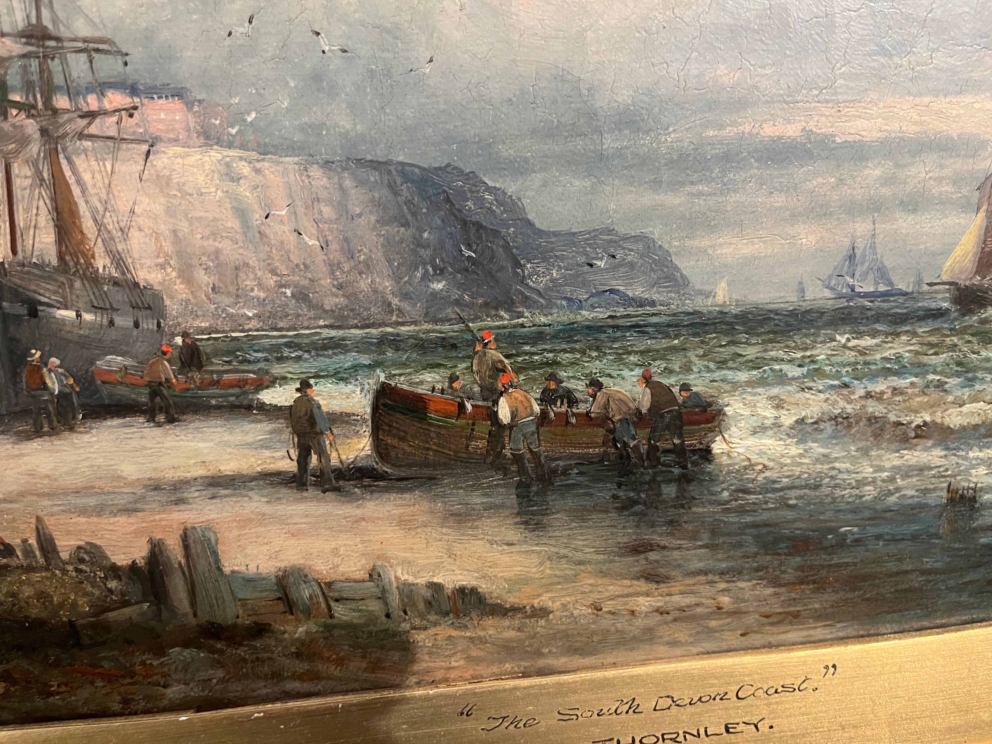 VECCHIO MAESTRO W . OIL PAINTING THORNLEY Alta qualità del XIX secolo Cornice dorata in vendita 9