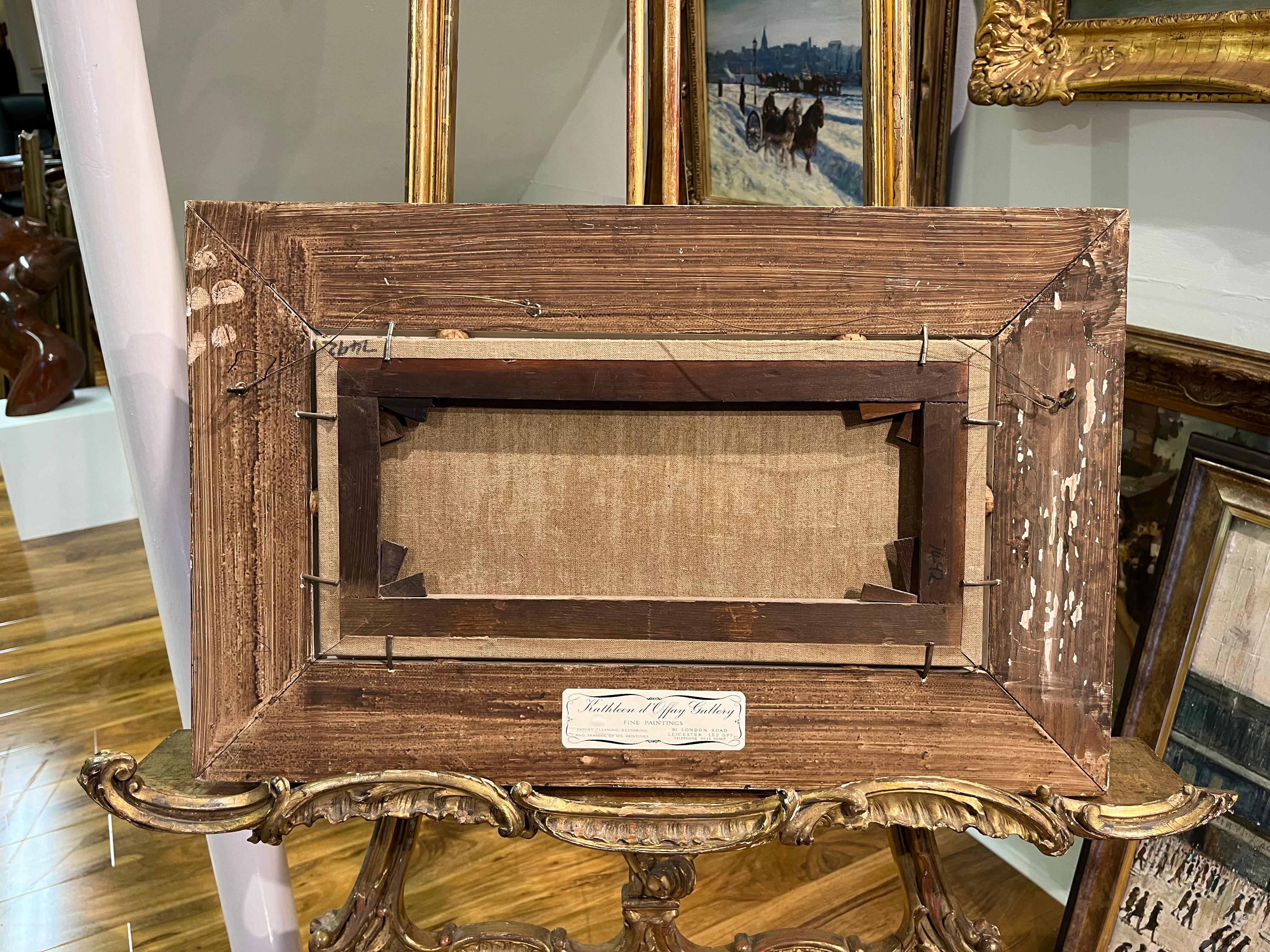 VECCHIO MAESTRO W . OIL PAINTING THORNLEY Alta qualità del XIX secolo Cornice dorata 10