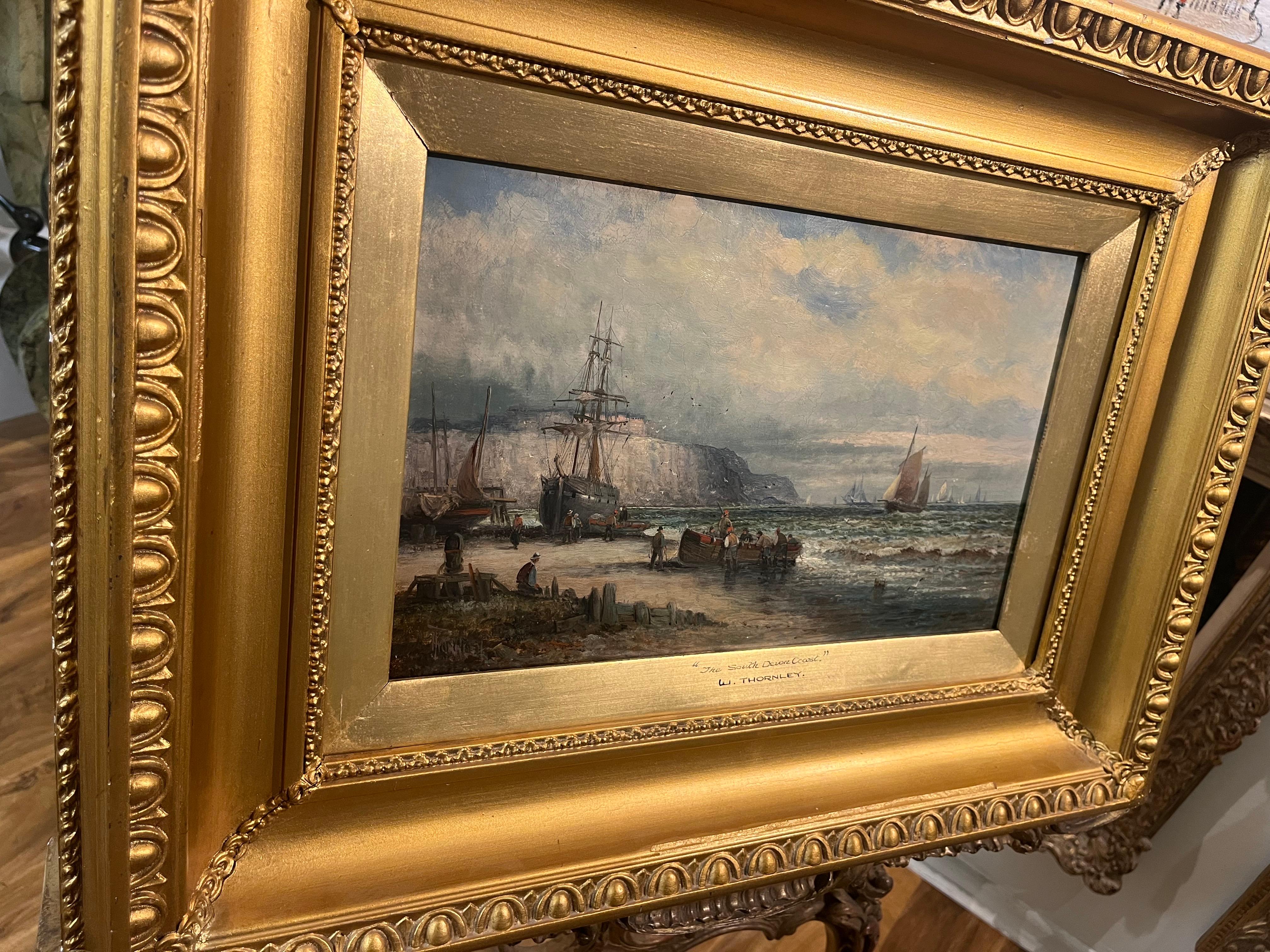 VECCHIO MAESTRO W . OIL PAINTING THORNLEY Alta qualità del XIX secolo Cornice dorata in vendita 11