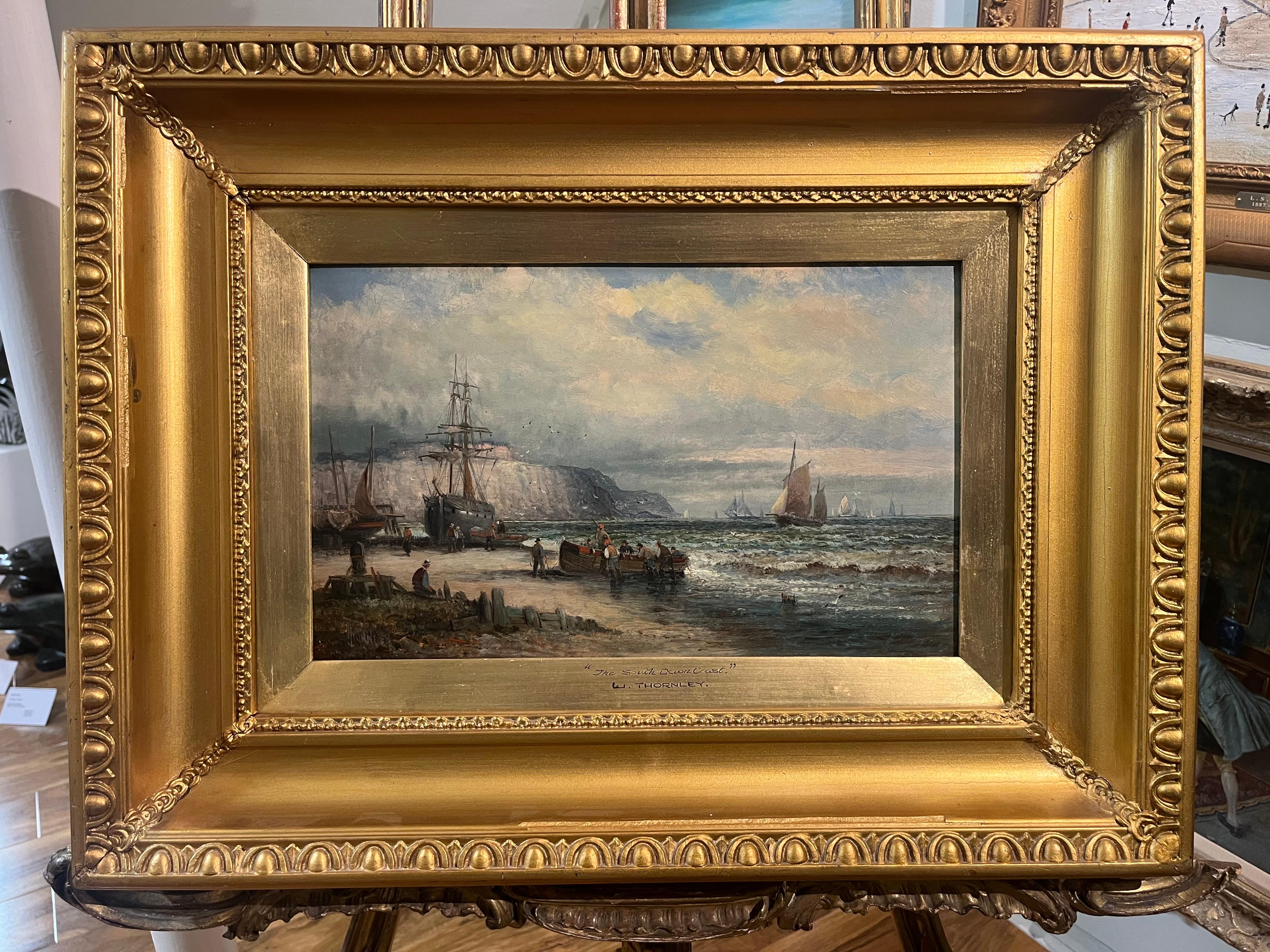 VECCHIO MAESTRO W . OIL PAINTING THORNLEY Alta qualità del XIX secolo Cornice dorata in vendita 15
