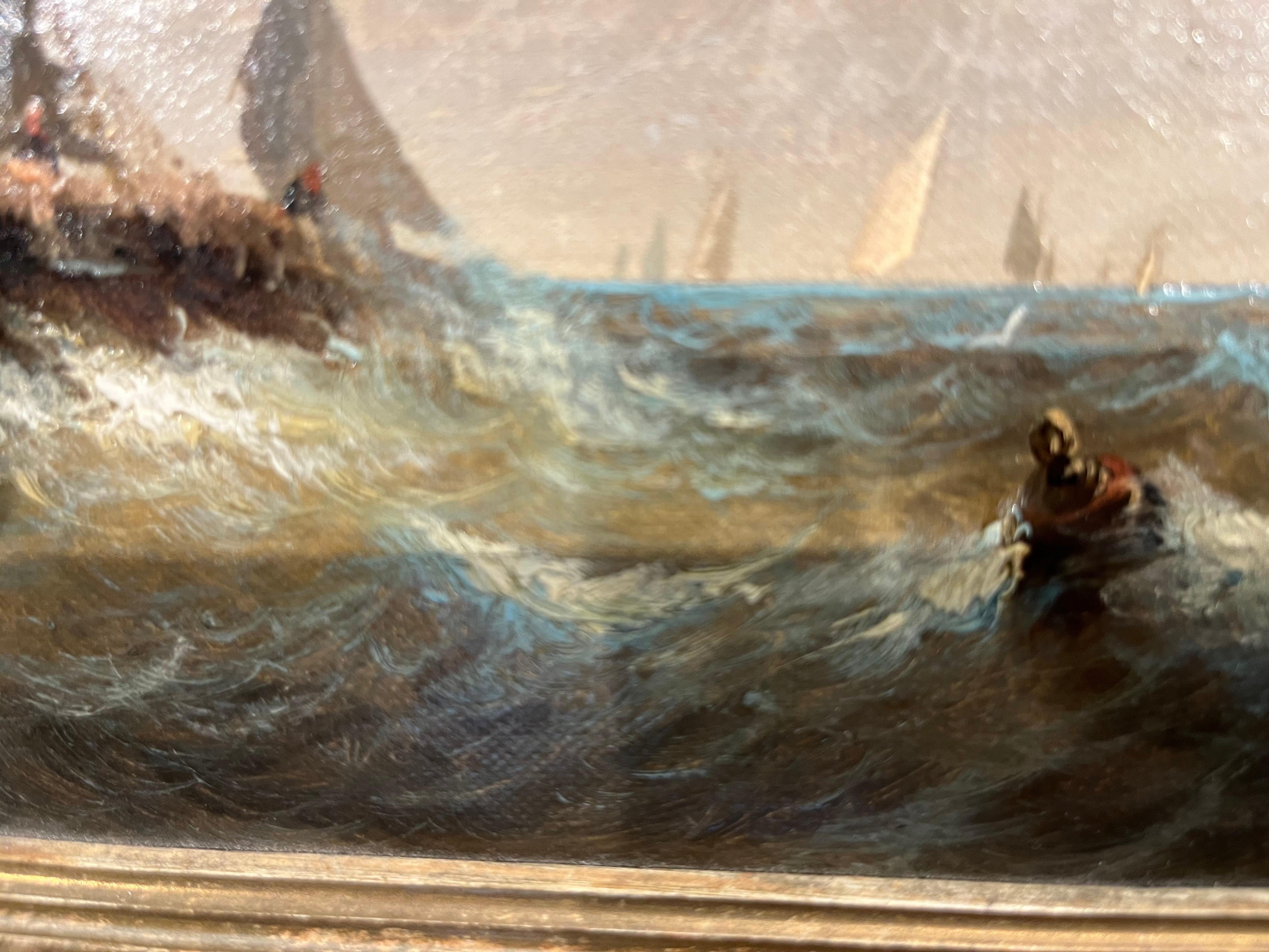 VECCHIO MAESTRO W . OIL PAINTING THORNLEY Alta qualità del XIX secolo Cornice dorata 3