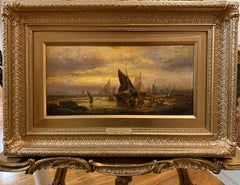 VECCHIO MAESTRO W . OIL PAINTING THORNLEY Alta qualità del XIX secolo Cornice dorata