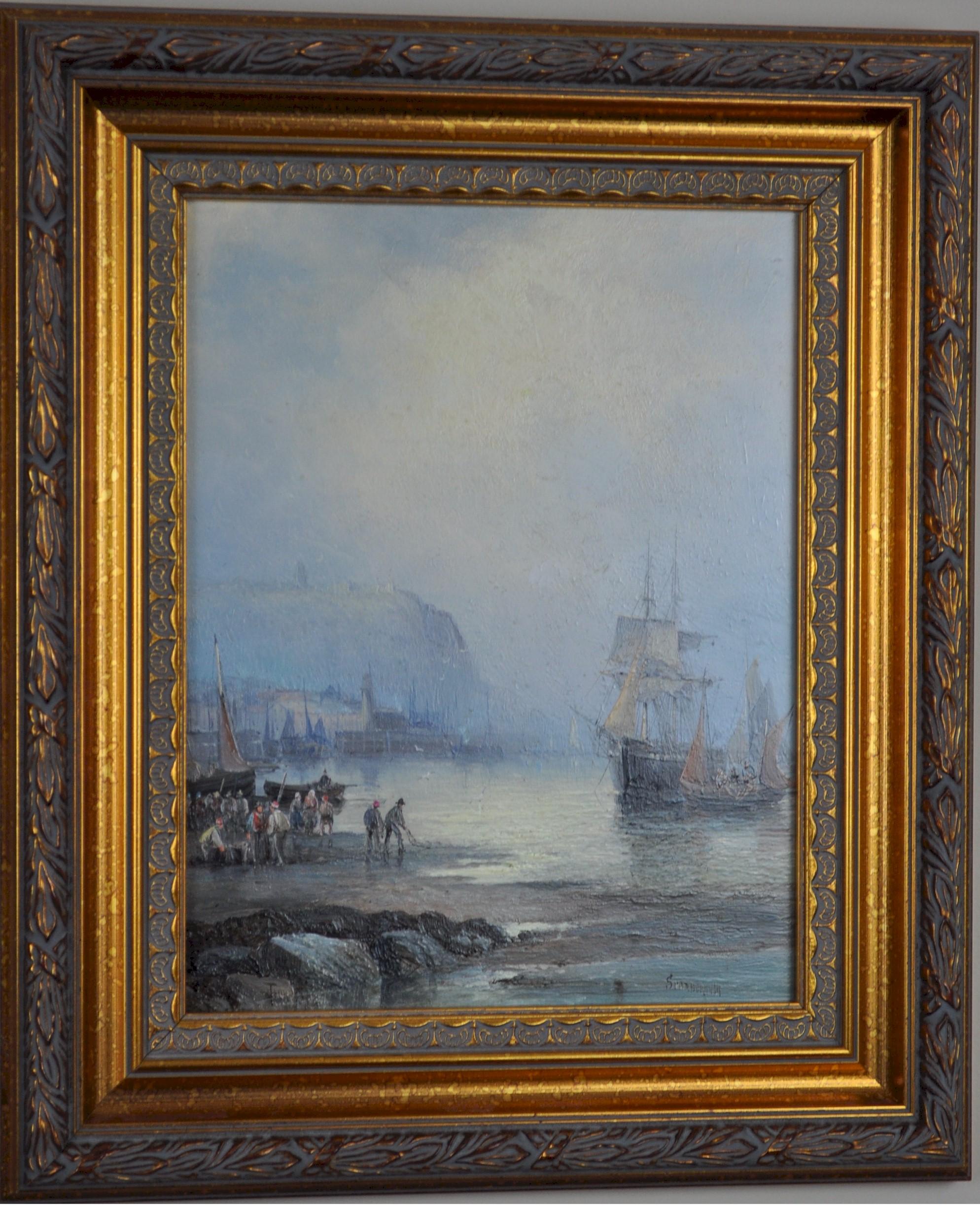 Pair of oil on wood panel, Whitby/Scarborough  - Painting by William Anslow Thornley