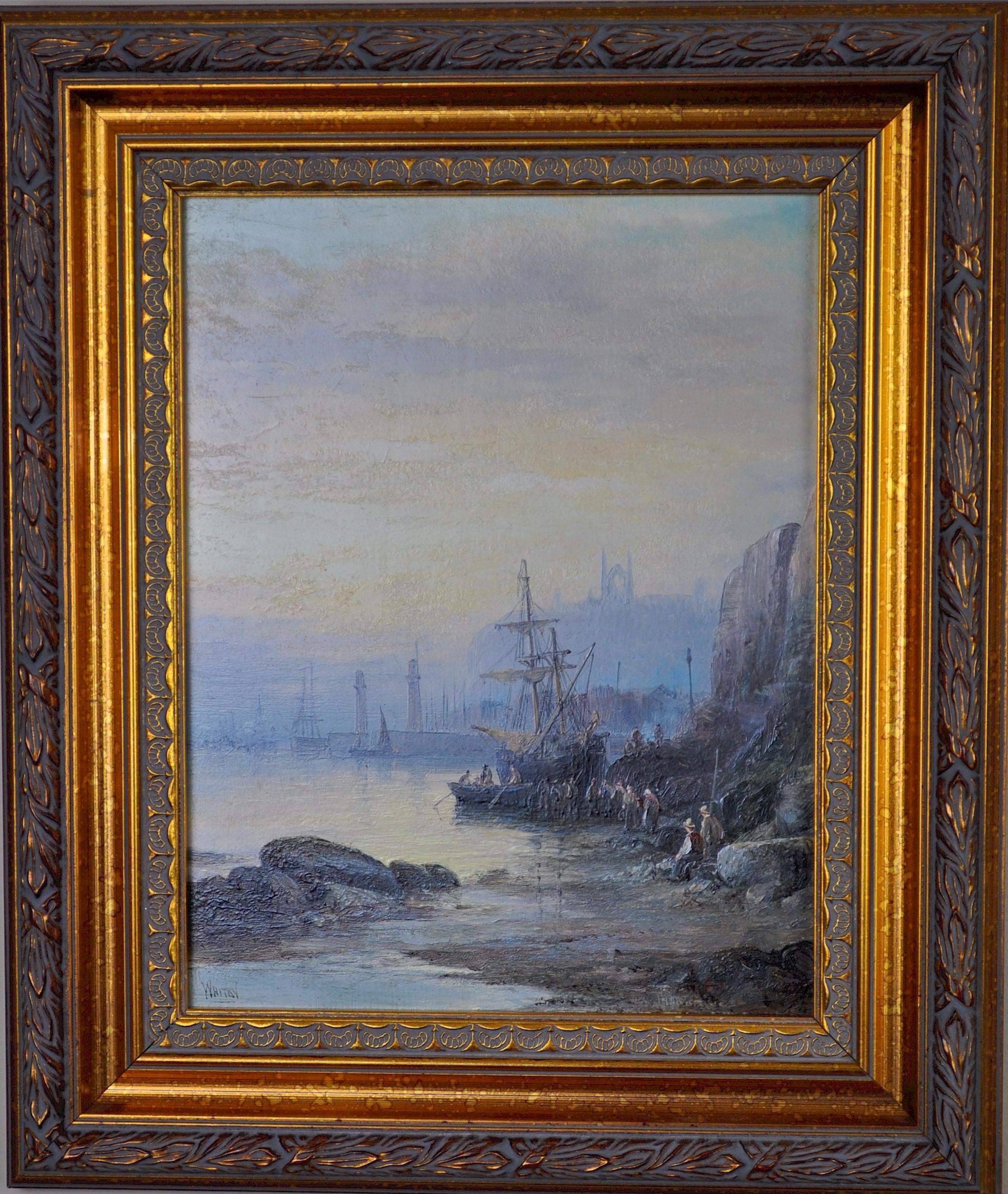 Pair of oil on wood panel, Whitby/Scarborough  - Realist Painting by William Anslow Thornley