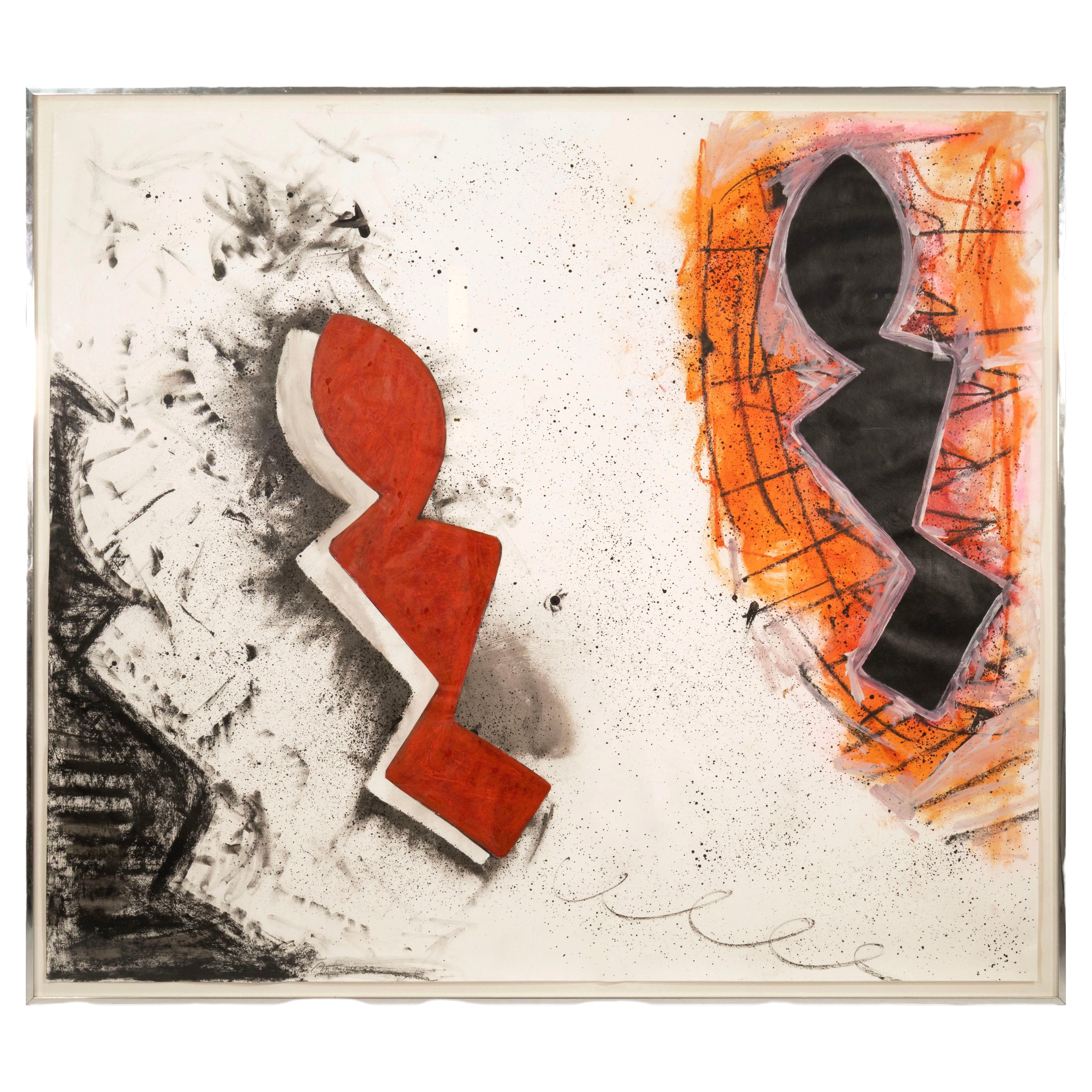 William Antonow, Untitled (82-P9) Signed Acrylic On Paper Detroit Cass Corridor