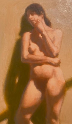 Pensive Nude (Oil on Canvas, Celebrated Texas Artist)