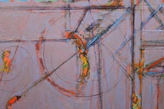 Abstrakte figurative Skulptur eines Zirkus in Lila:: Orange und Blau