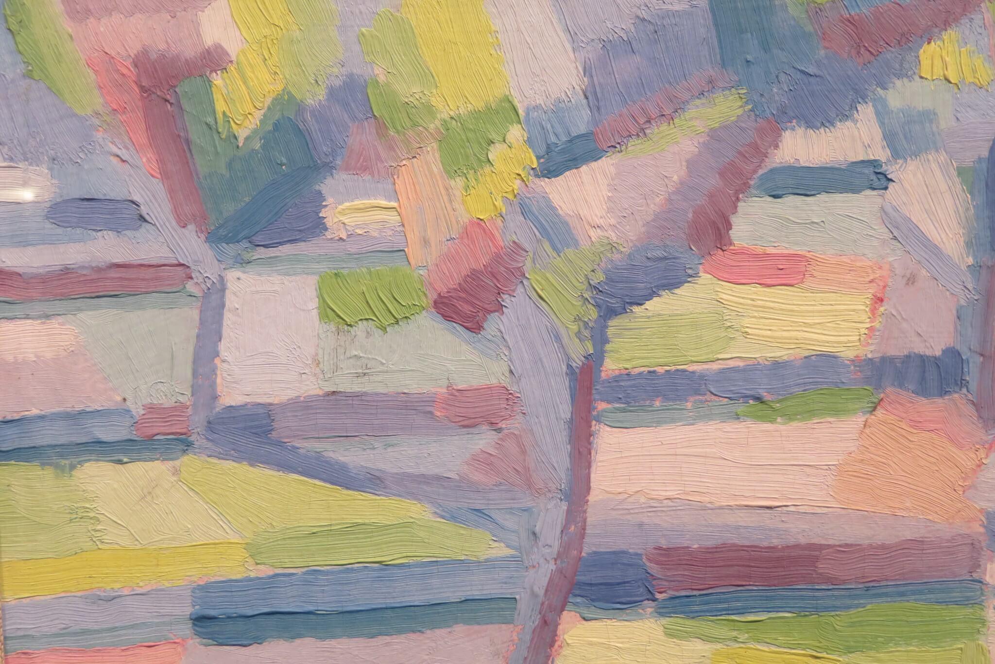 Original oil painting ENGLISH MID 20th CENTURY CUBIST STYLE LANDSCAPE - Painting by William Arkle