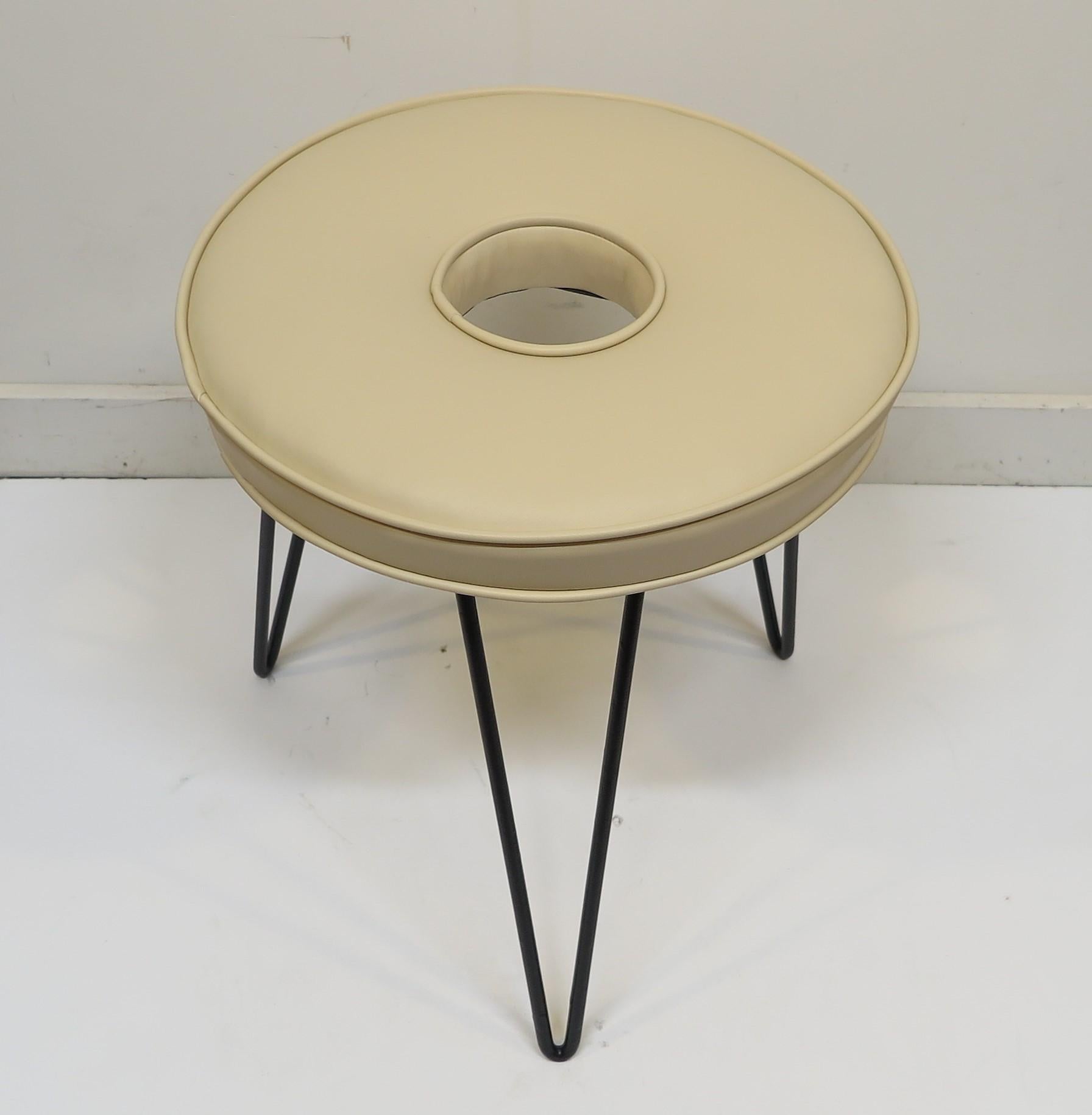 Mid-Century Modern stool. William Armbruster Donut stool. Mid Century Modern Donut stool designed by William Armbruster for Edgewood Furniture Co. The design was showcased in MOMA's 1950 Good Design Exhibition with a collection designed by