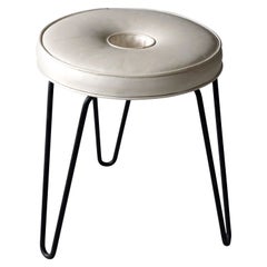 William Armbruster, Rare "Donut" Stool, Lacquered Metal, Vinyl, America, 1950s