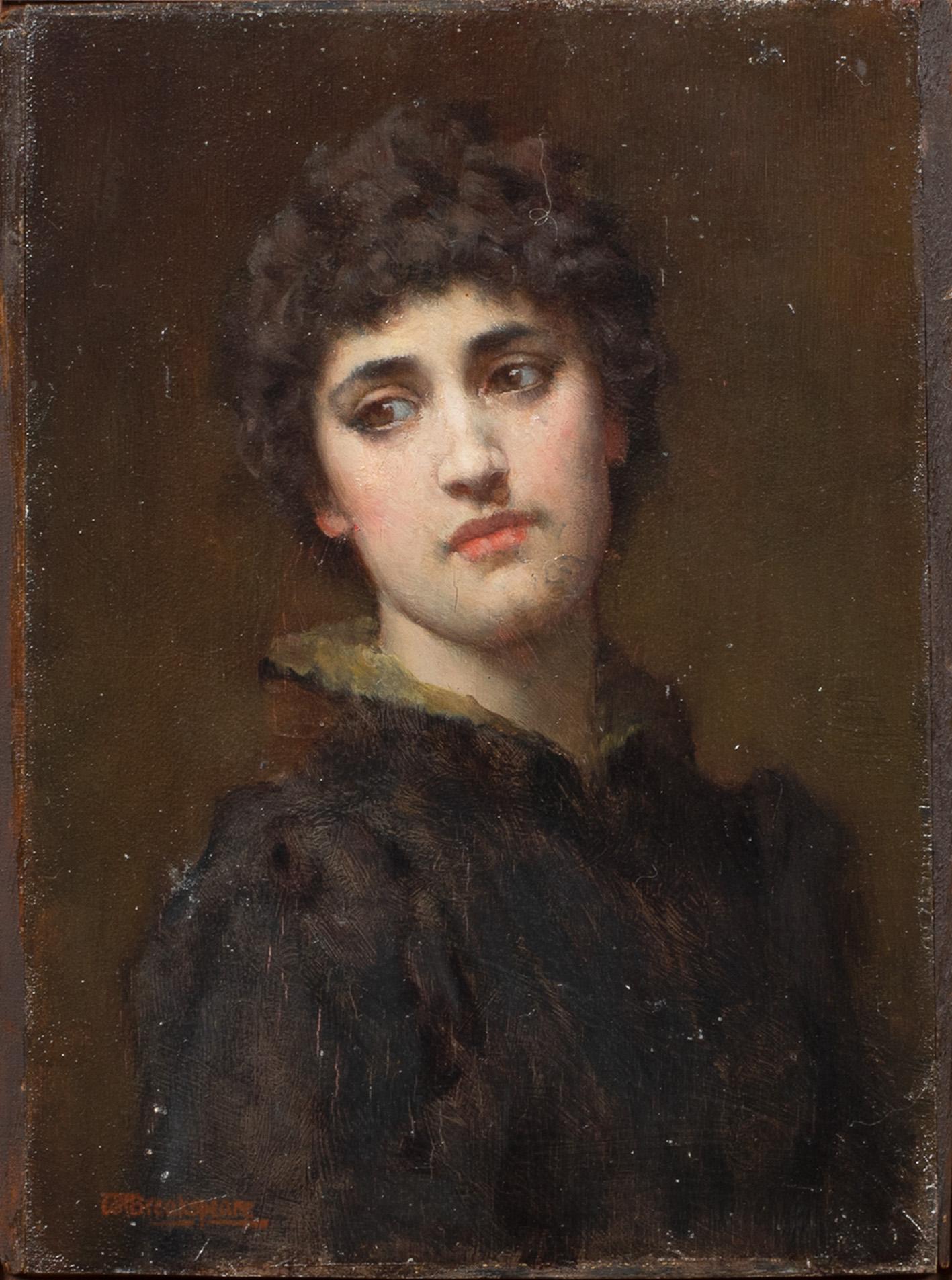 William Arthur Breakspeare Portrait Painting - A Thoughtful Look, 19th Century 