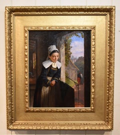 Peinture à l'huile de William Arthur Breakspeare  « Le jeune Novice »