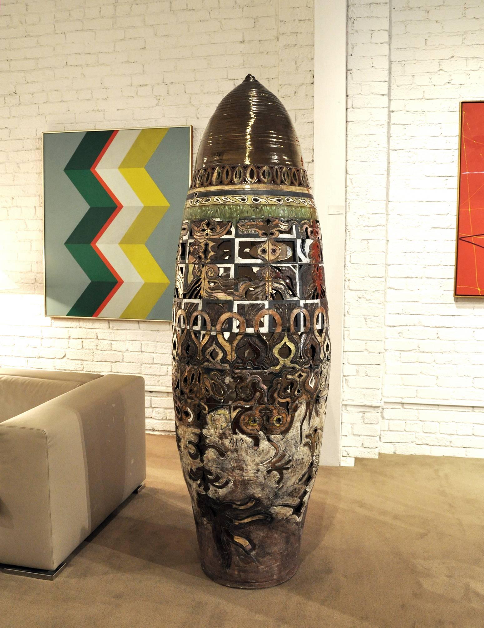 William Attaway:: Sculpture massive en céramique émaillée 3