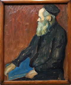 Impressionist Rabbi Oil Painting Judaica