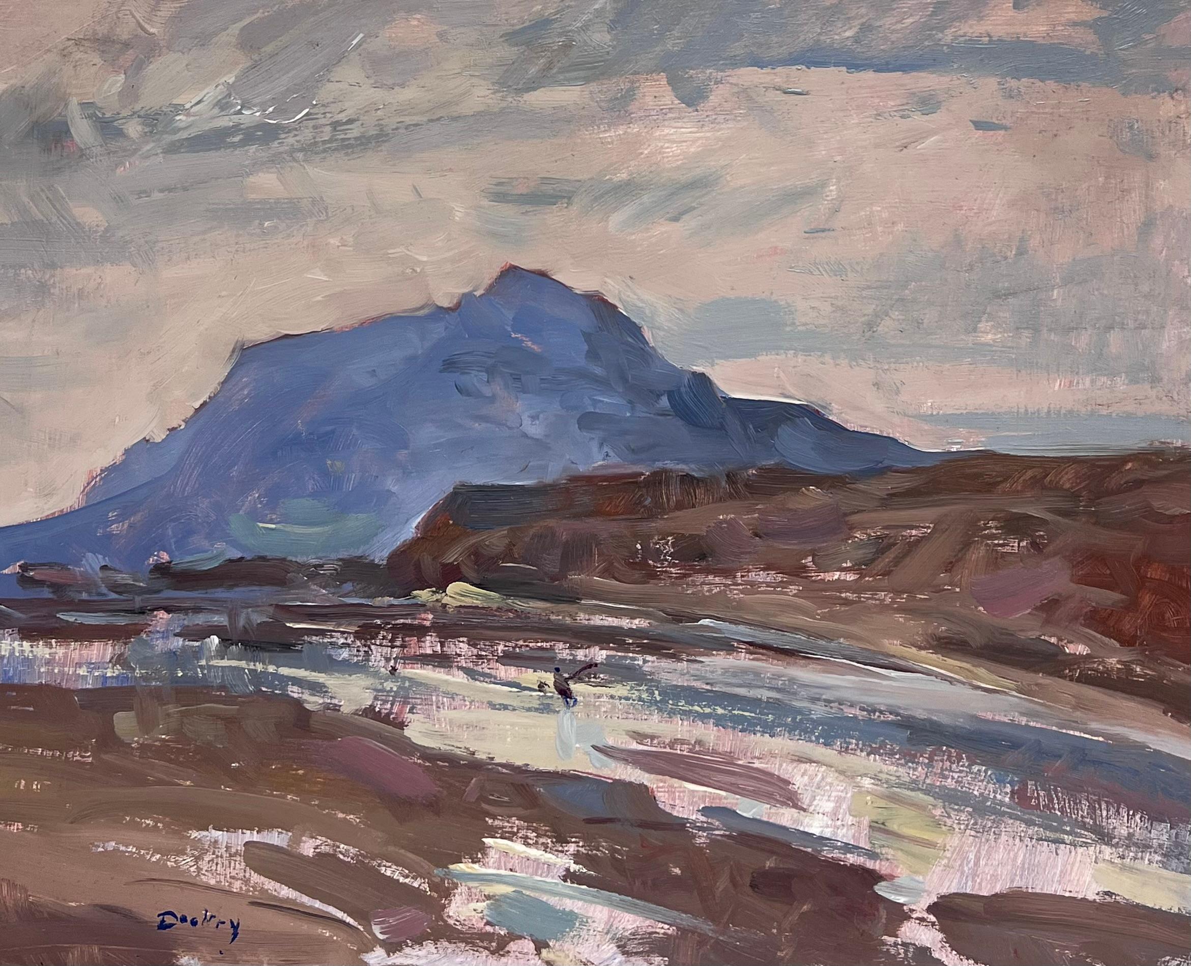 Belle peinture à l'huile ancienne impressionniste britannique, Highlands d'Ecosse, Ben Nevis - Painting de William B Dealtry