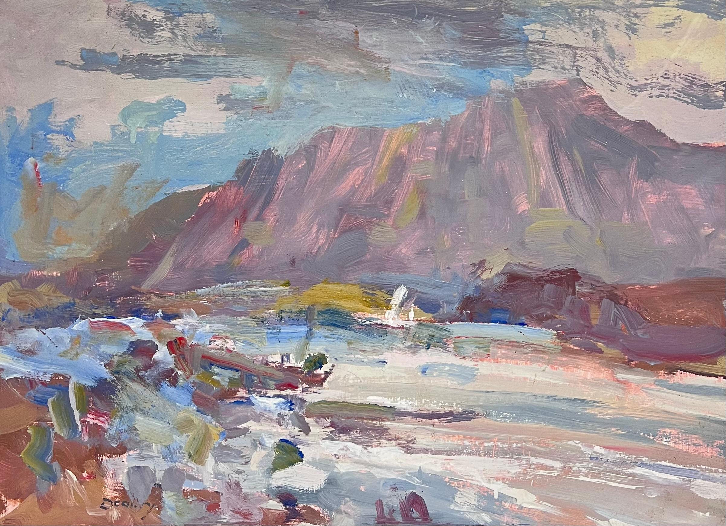 Fine British Impressionist Antique Oil Painting Scottish Highlands Ben Nevis For Sale 1