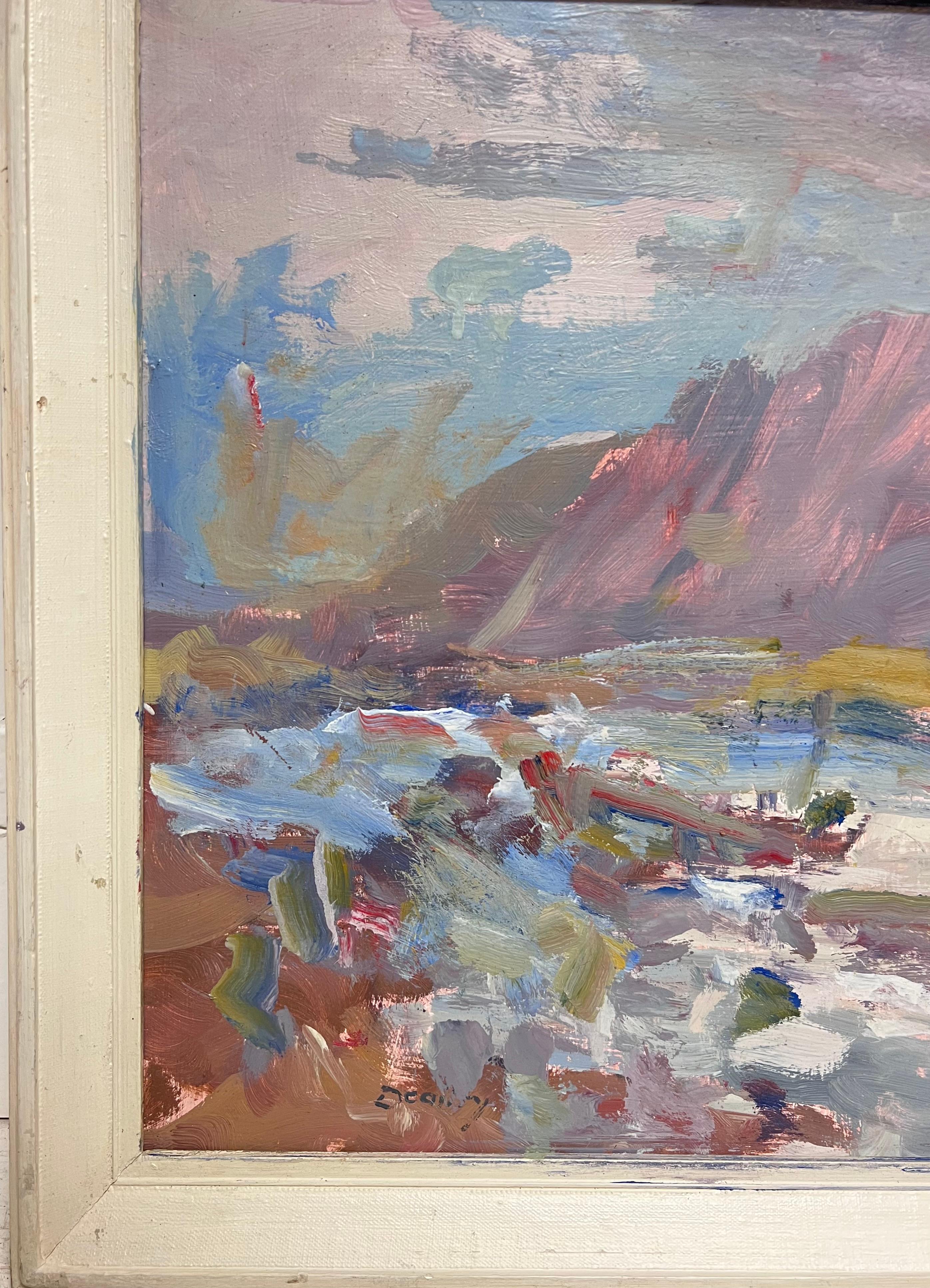 Fine British Impressionist Antique Oil Painting Scottish Highlands Ben Nevis For Sale 2