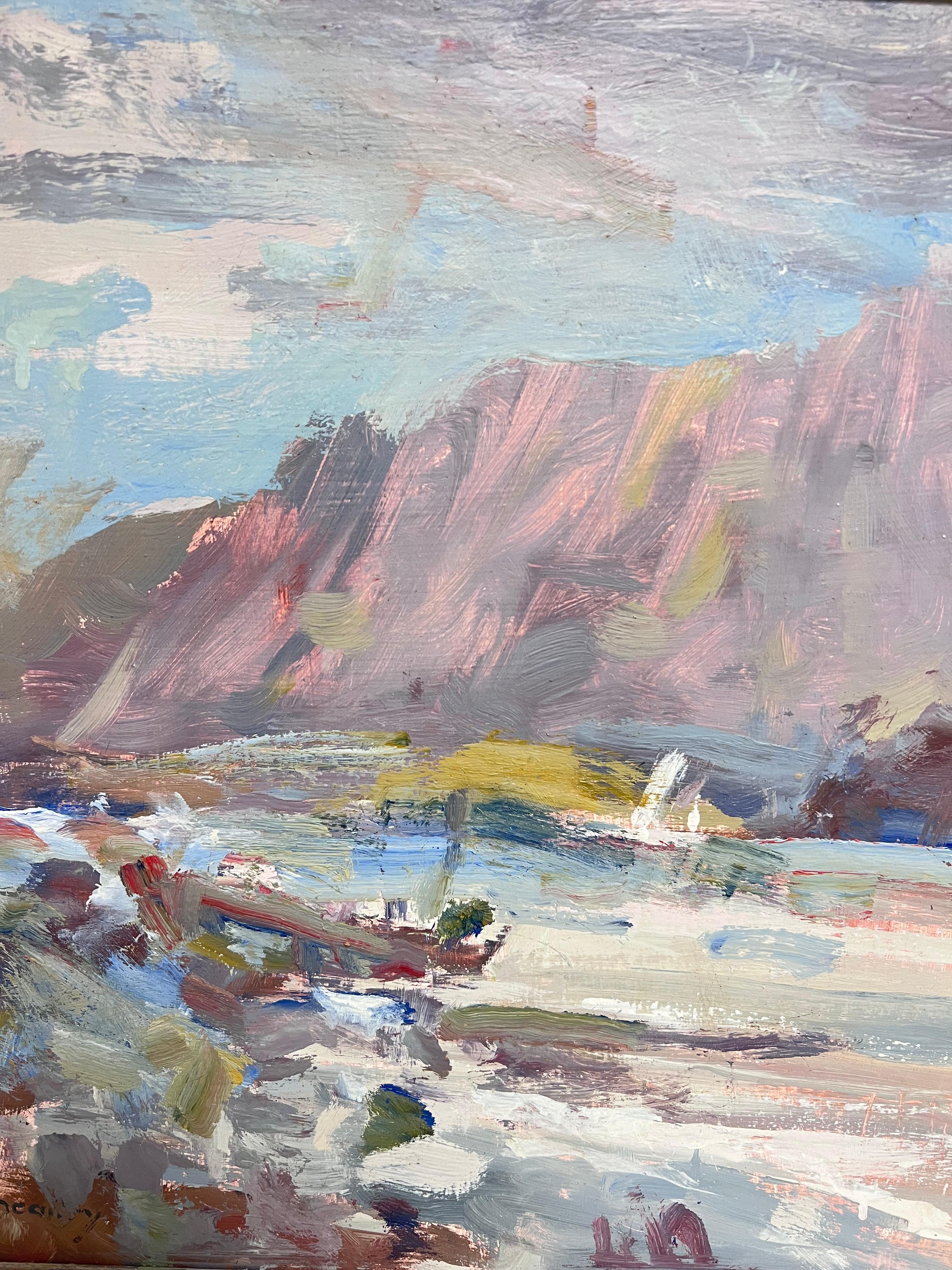 Fine British Impressionist Antique Oil Painting Scottish Highlands Ben Nevis For Sale 3