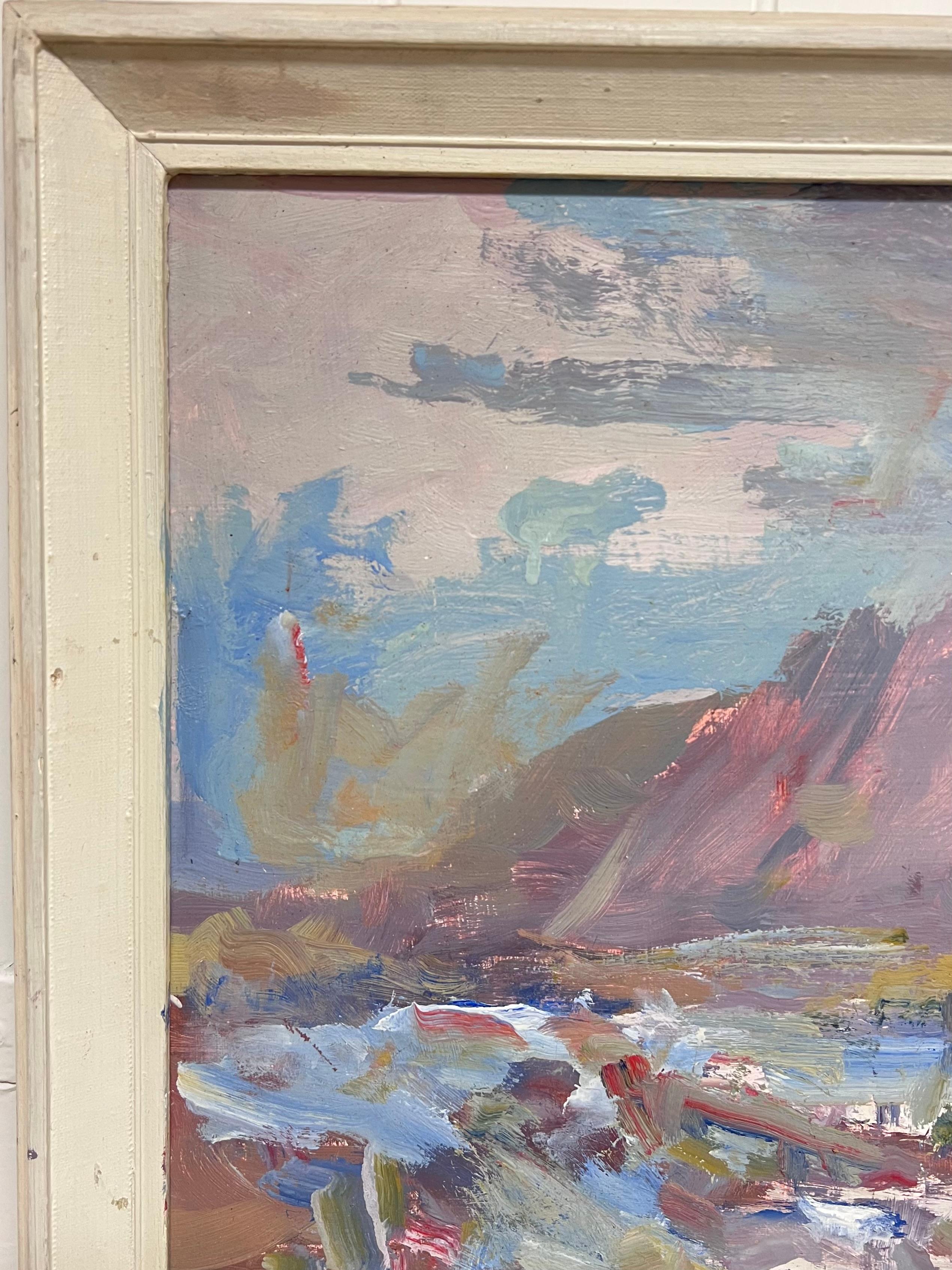 Fine British Impressionist Antique Oil Painting Scottish Highlands Ben Nevis For Sale 4