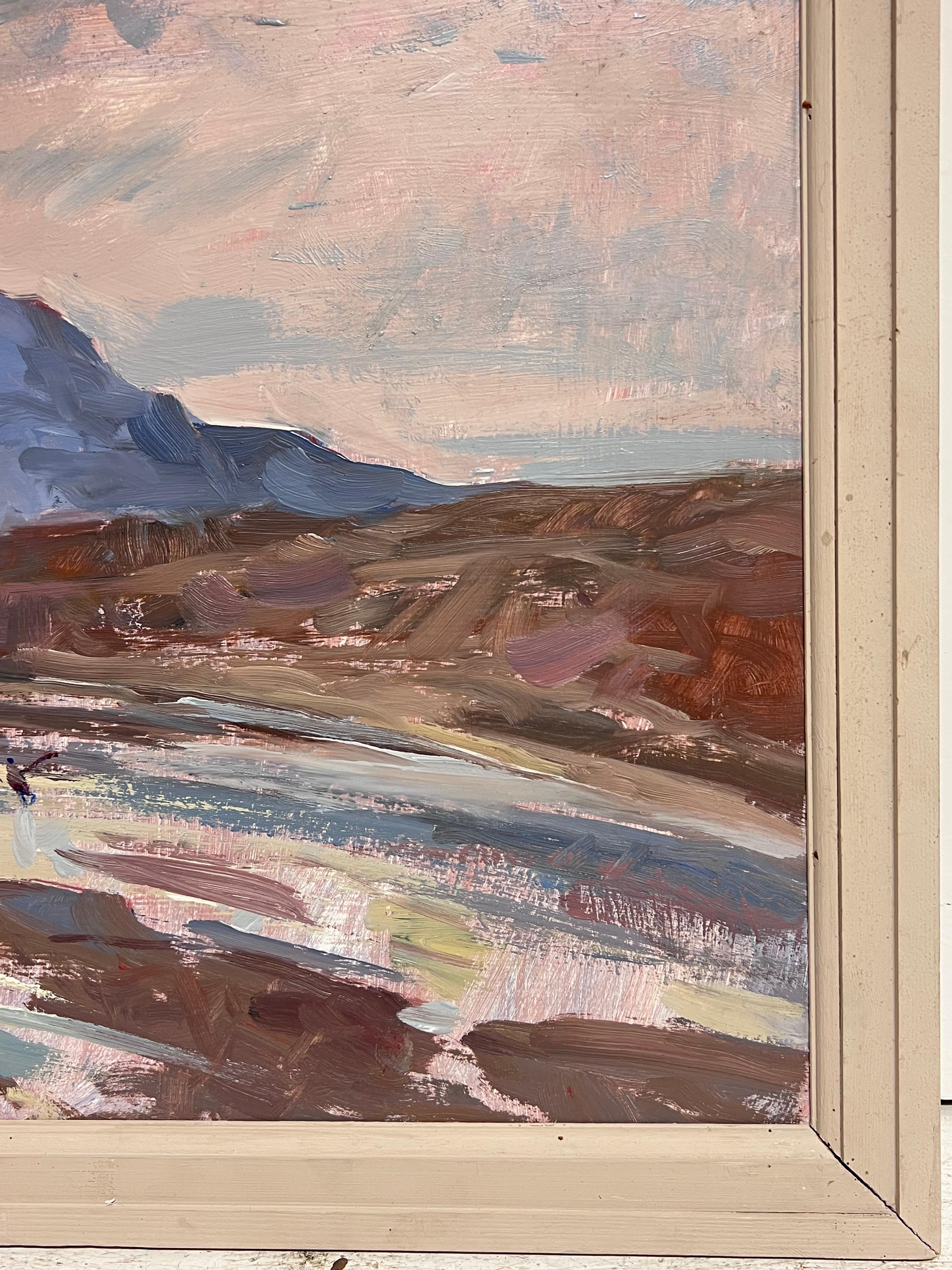 Belle peinture à l'huile ancienne impressionniste britannique, Highlands d'Ecosse, Ben Nevis en vente 3