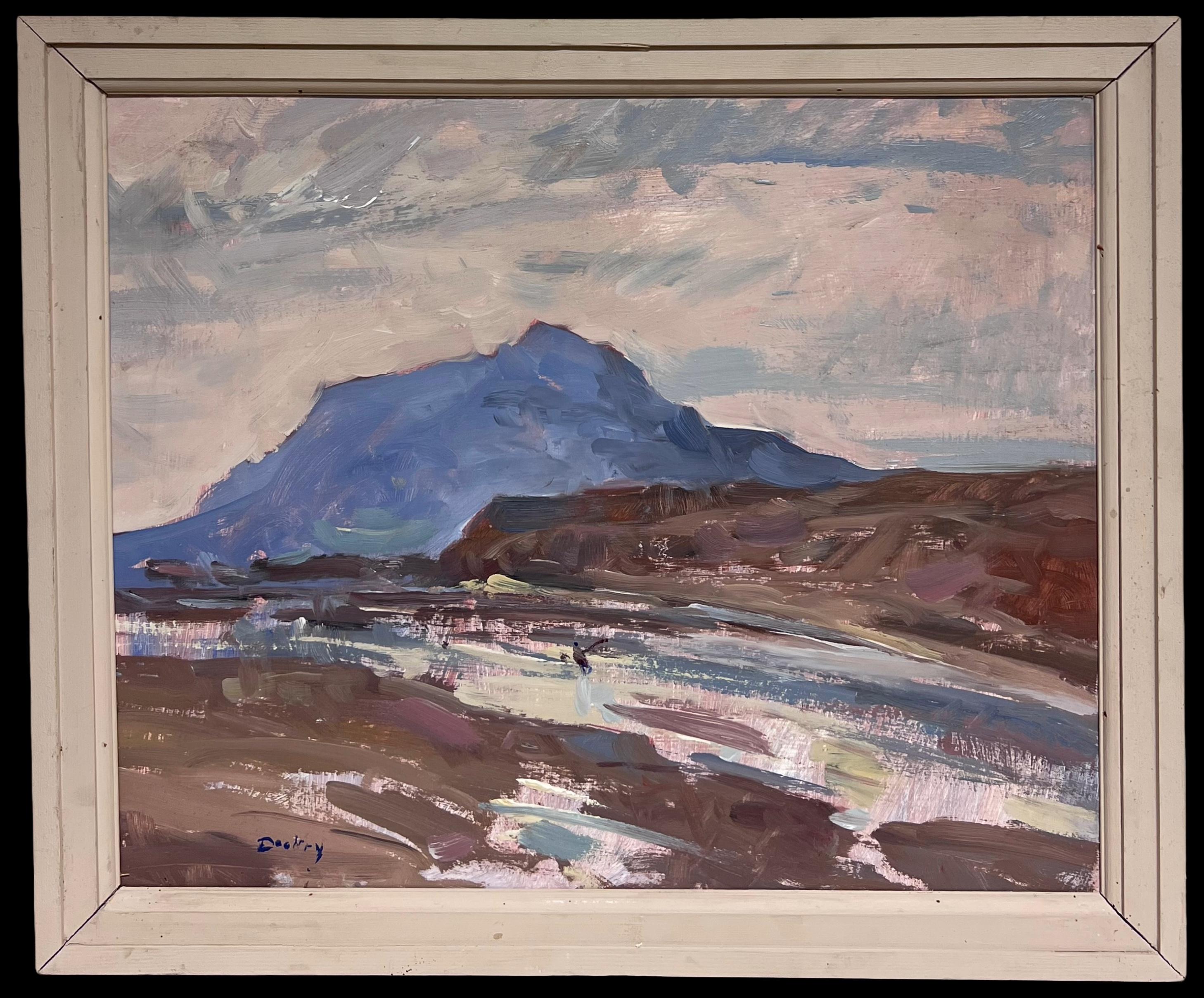 Fine British Impressionist Antike Ölgemälde Schottische Highlands Ben Nevis