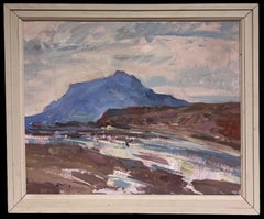 Fine British Impressionist Antique Oil Painting Scottish Highlands Ben Nevis