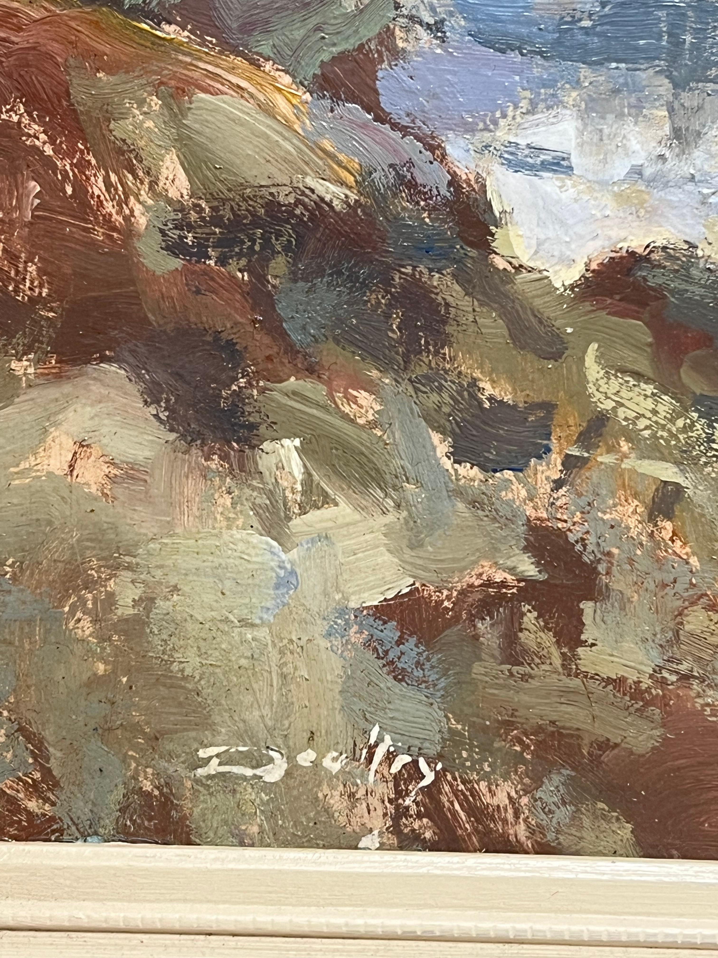 Belle peinture à l'huile ancienne impressionniste britannique, crique côtière des Highlands écossais - Post-impressionnisme Painting par William B Dealtry