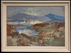 Fine British Impressionist Antique Oil Painting Scottish Highlands Coastal Inlet