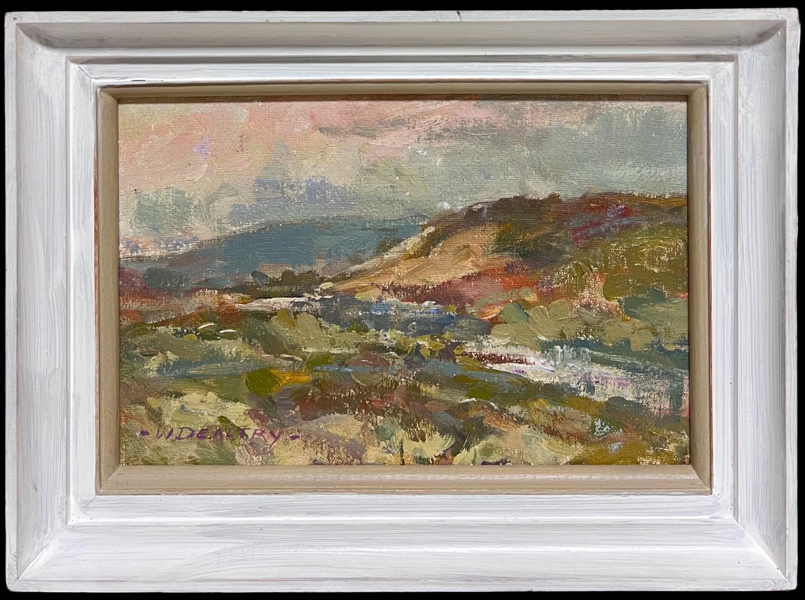 Les eaux de Leith Peinture à l'huile impressionniste écossaise signée 20e siècle