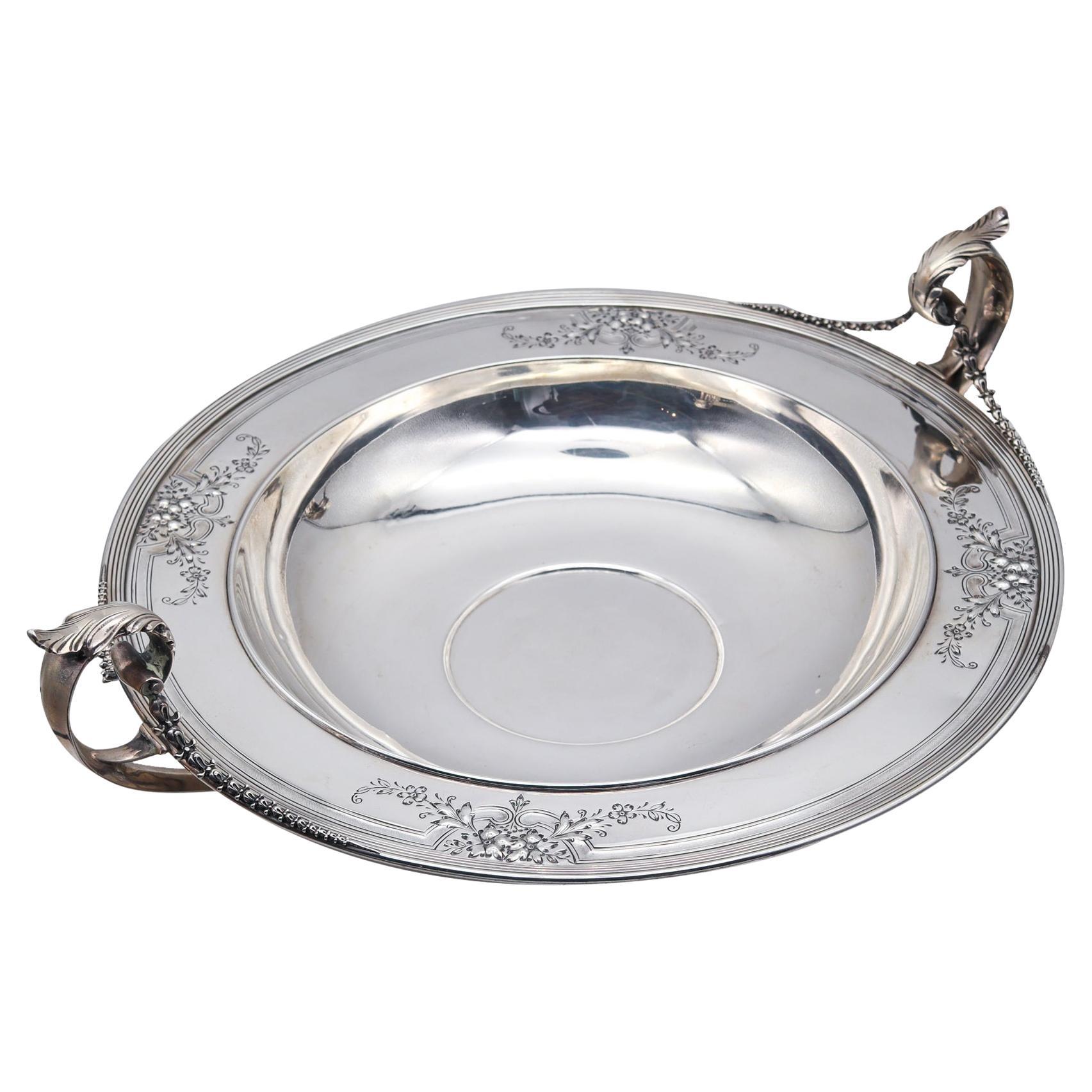 William B. Durgin Co. 1900 Edwardian Neo Classic Center Bowl 925 Sterling Silver For Sale