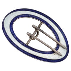 William B Kerr Sterling Silver Enamel Sash Brooch