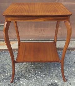 William B. Moses & Sons Inlaid Mahogany Two-Tier Side Table, Circa 1890s