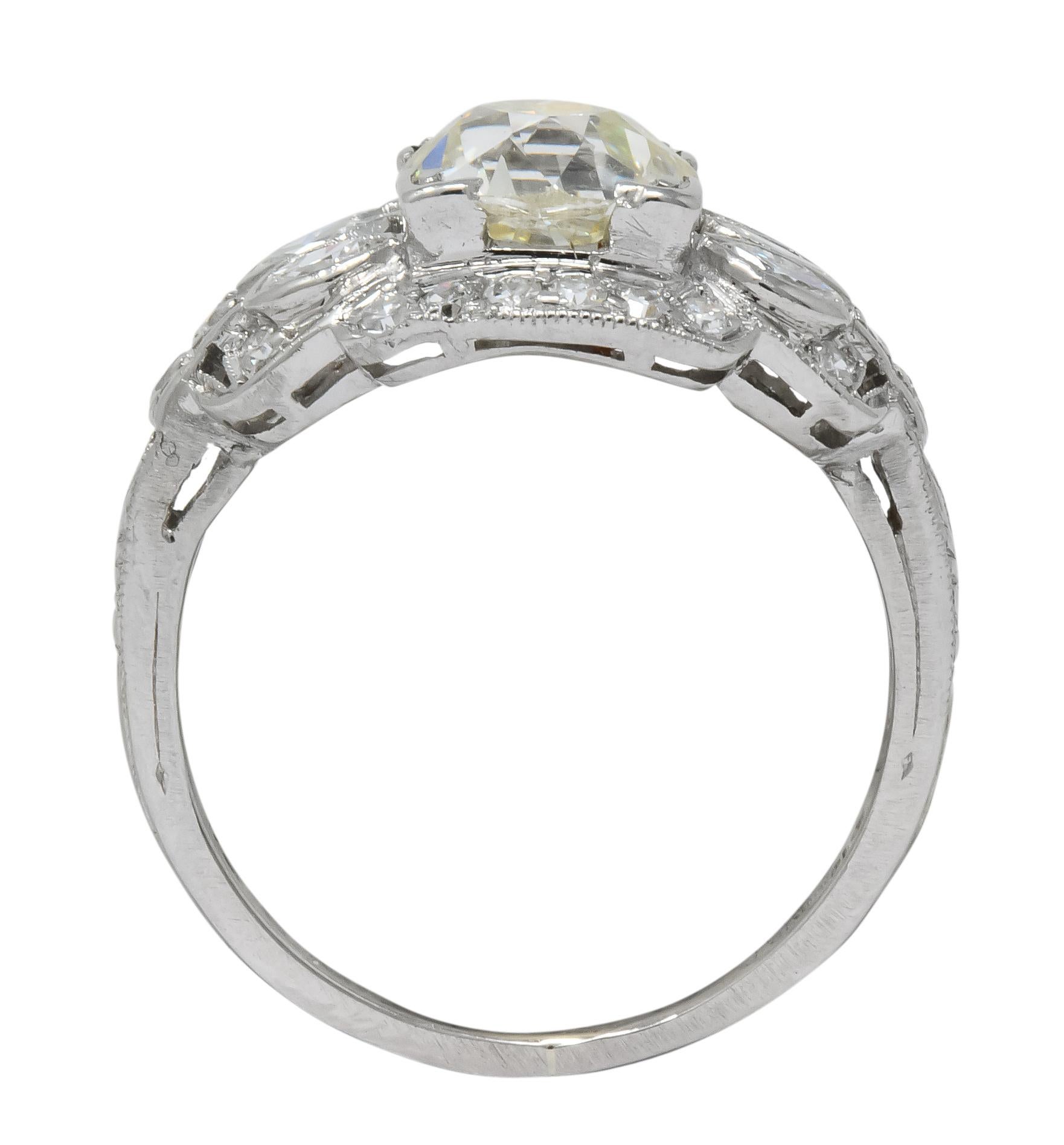 Women's or Men's William B. Ogush 2.05 Carat Diamond Platinum Engagement Ring