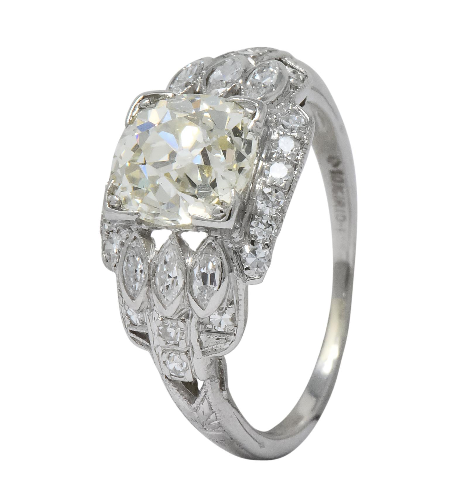 William B. Ogush 2.05 Carat Diamond Platinum Engagement Ring 1